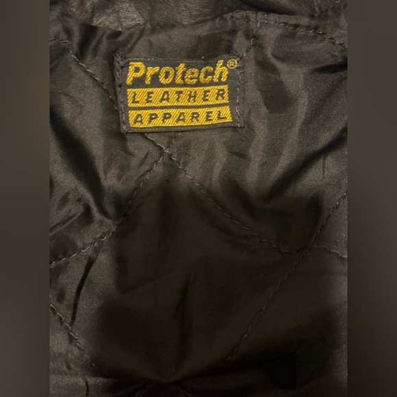 Vintage Protech Leather Apparel Black Biker Motorcycle Jacket Medium size 40 - Picture 16 of 16